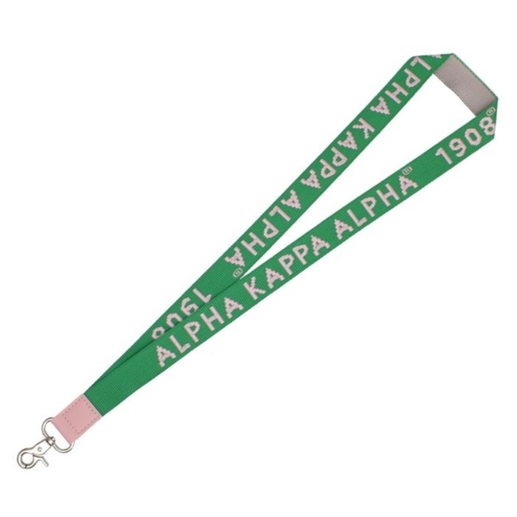 AKA Green Canvas Lanyard ID Badge Clip Women - Picture 3 of 4